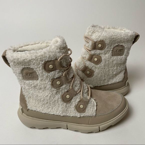 Sorel Shoes - Sorel Joan Explorer Kinetic Snow Boots Elk Tan Shearling Sandy Tan 7.5